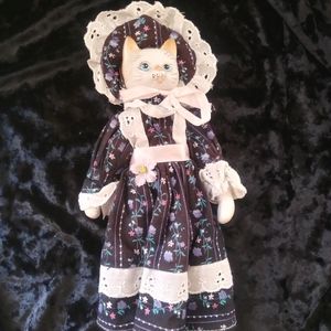Vintage glass cat doll